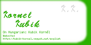 kornel kubik business card